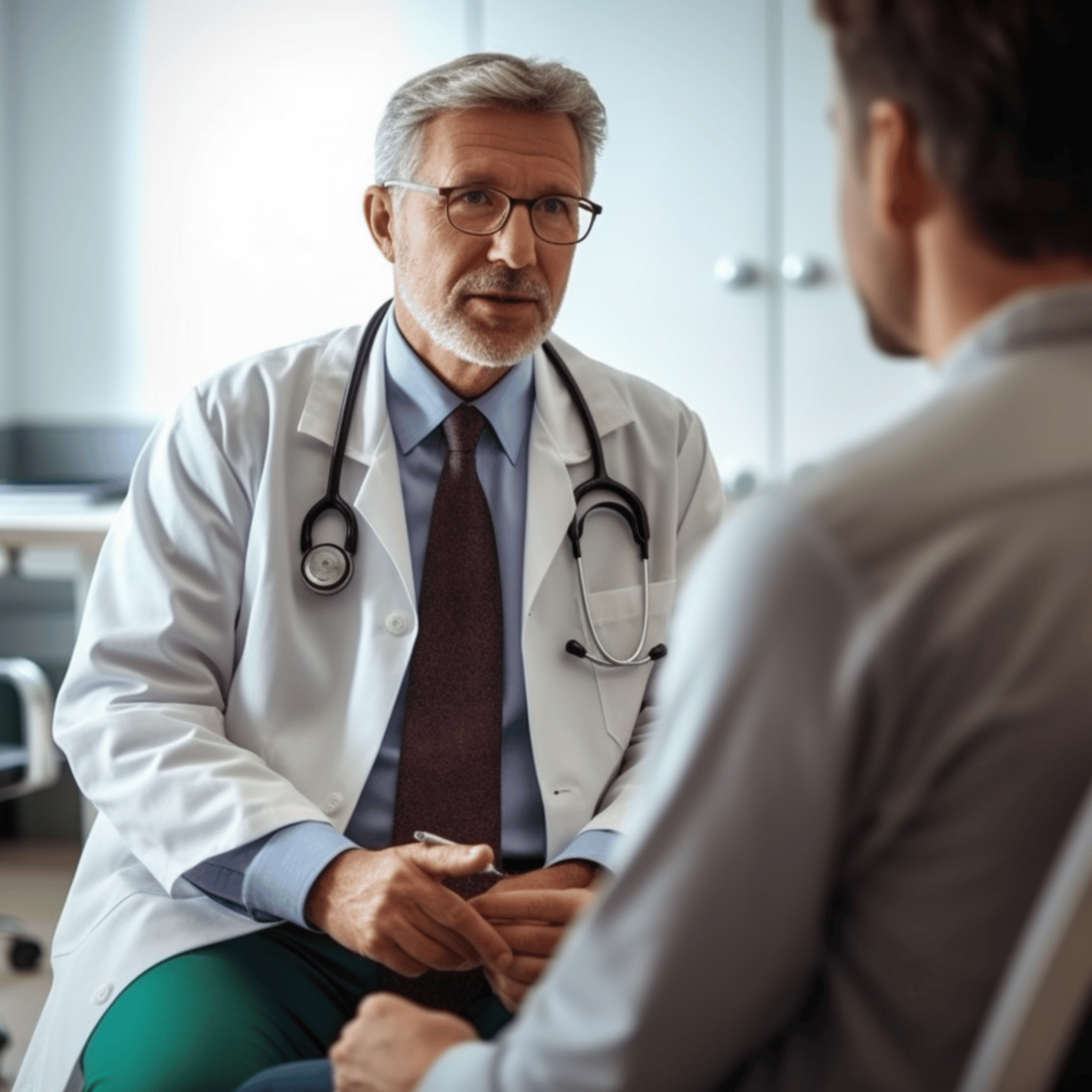 A doctor discussing a health report with a patient