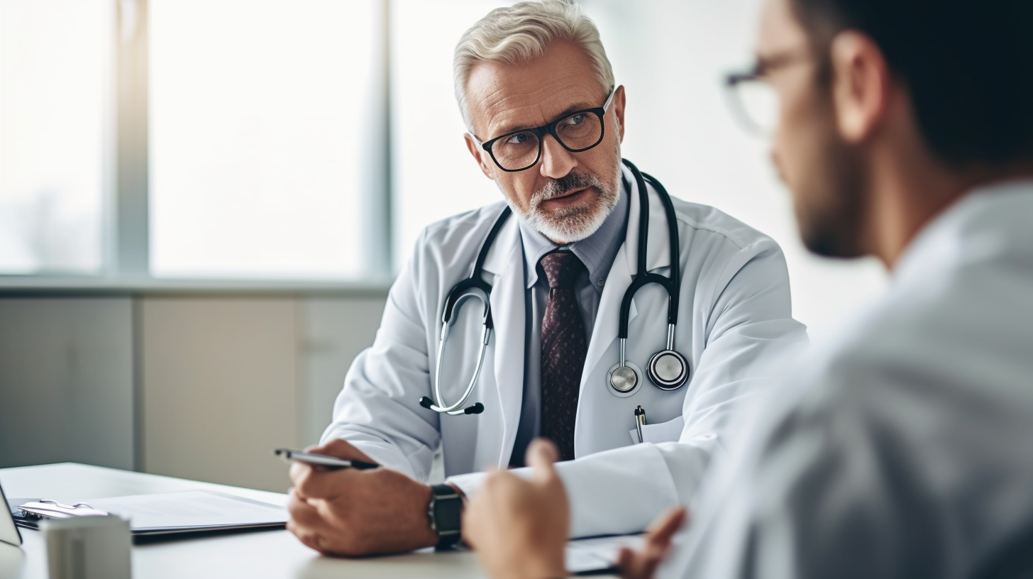 a doctor explaining the procedure of a screening test to a patient