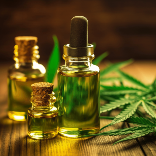 cbd oil in different sizes of bottle