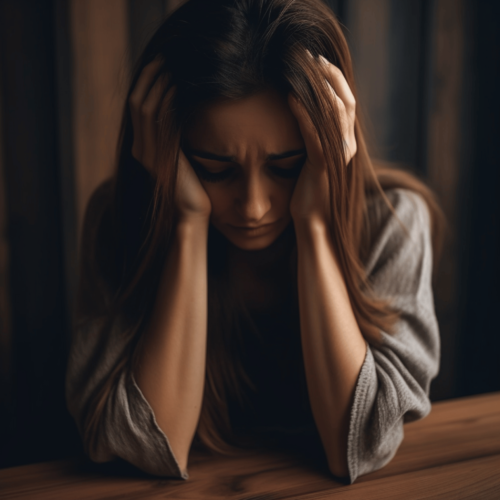 Female feeling depressed