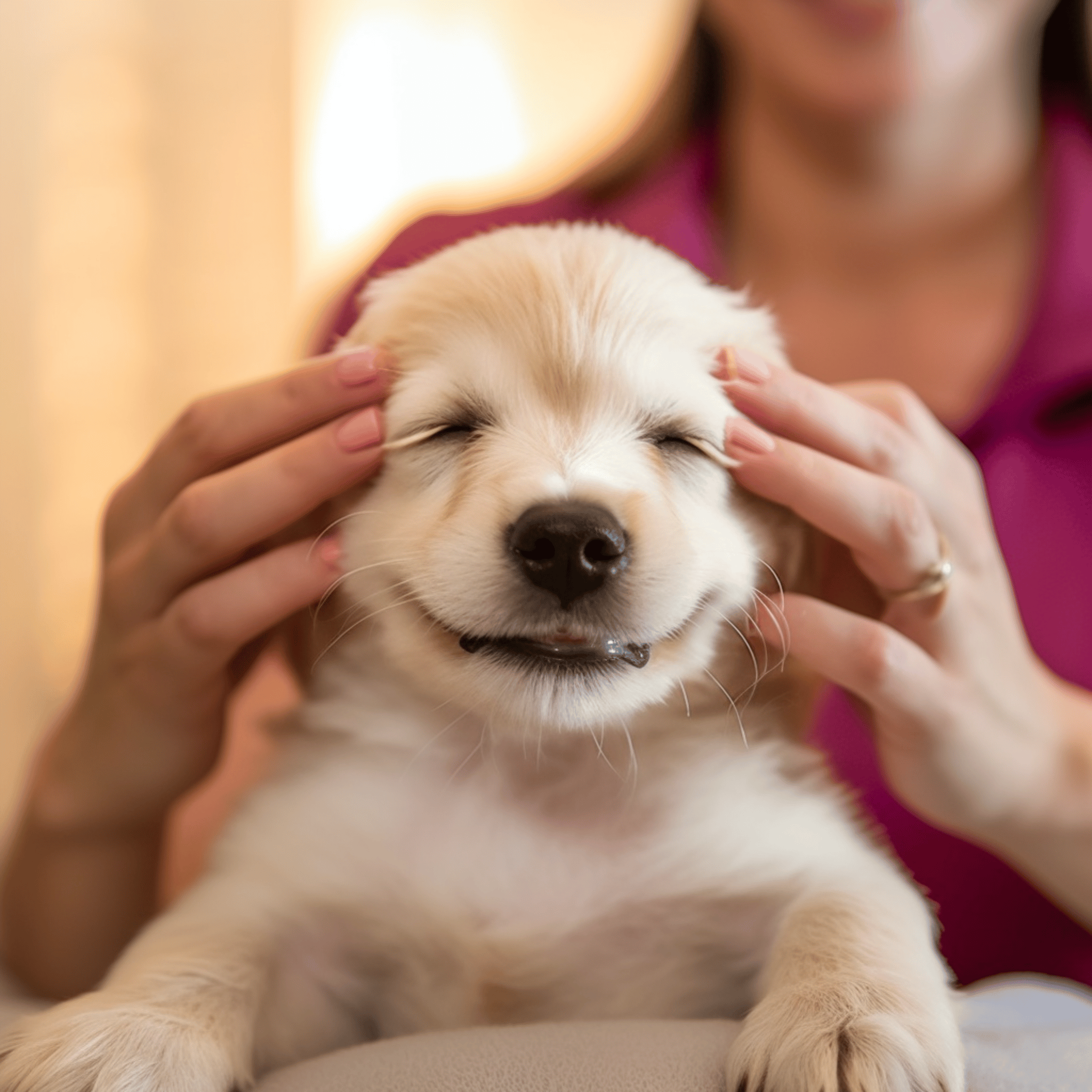 puppy feeling relieved from itchiness