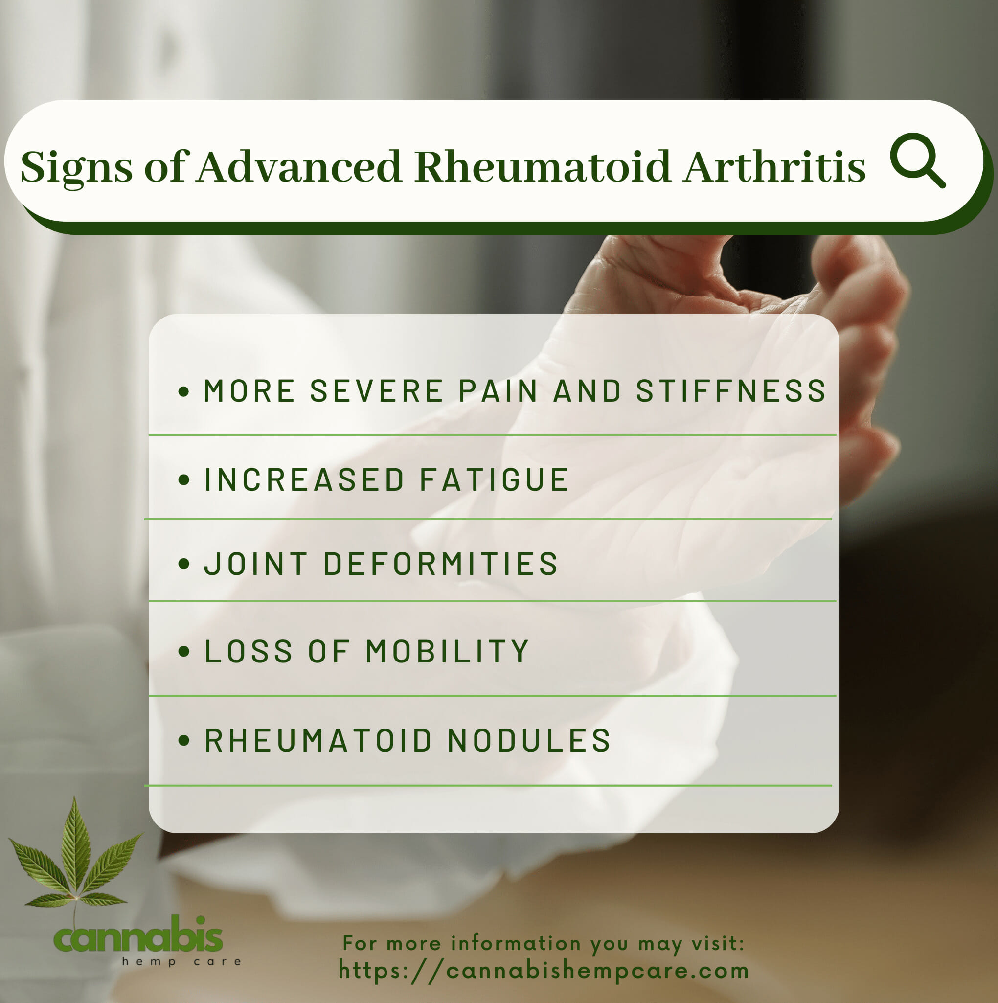 signs of advanced rheumatoid arthritis