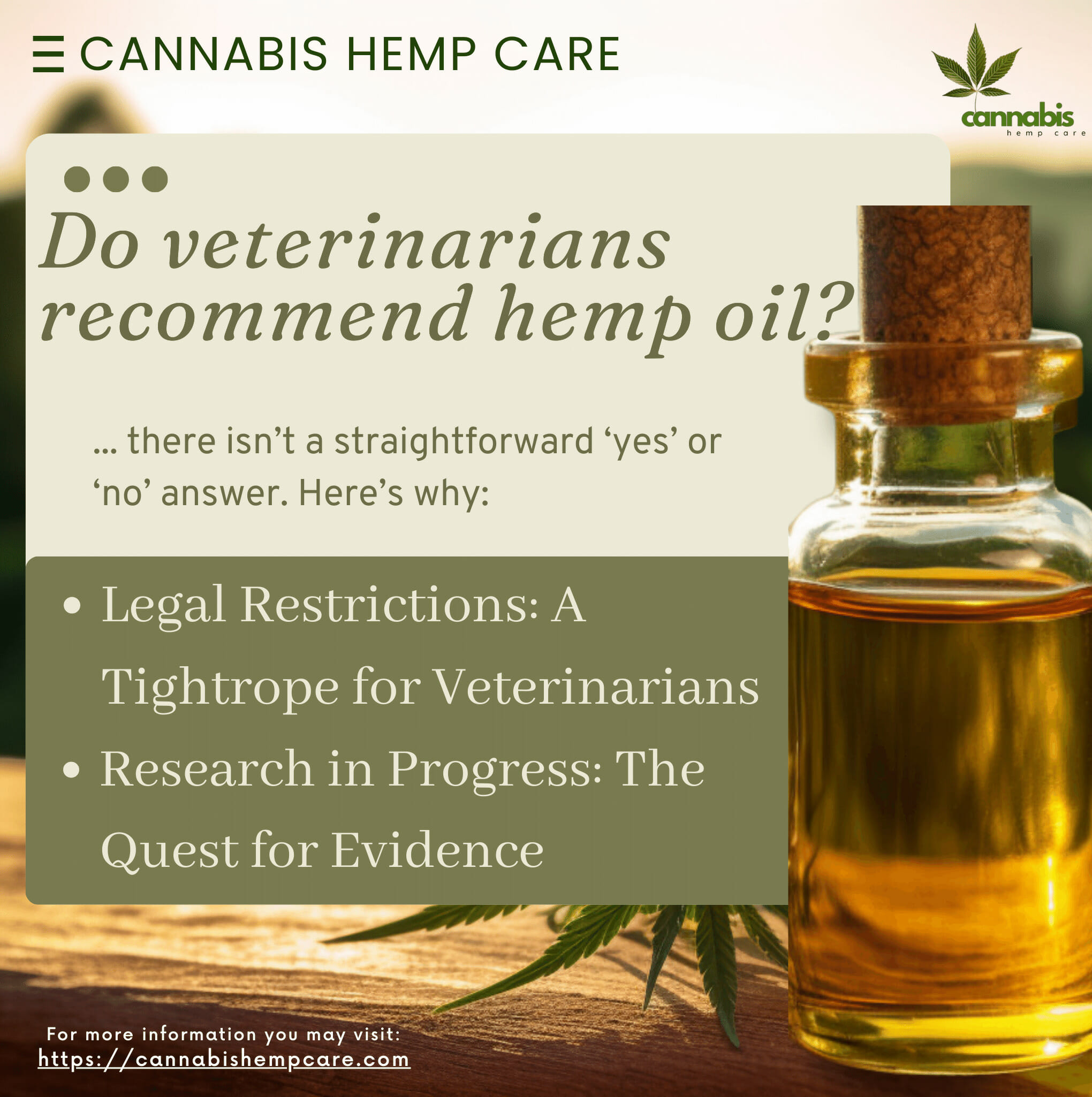 do veterinarians recommend hemp oil