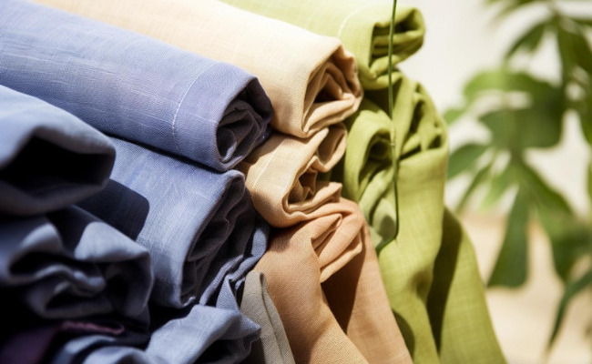 different colors of hemp fabrics