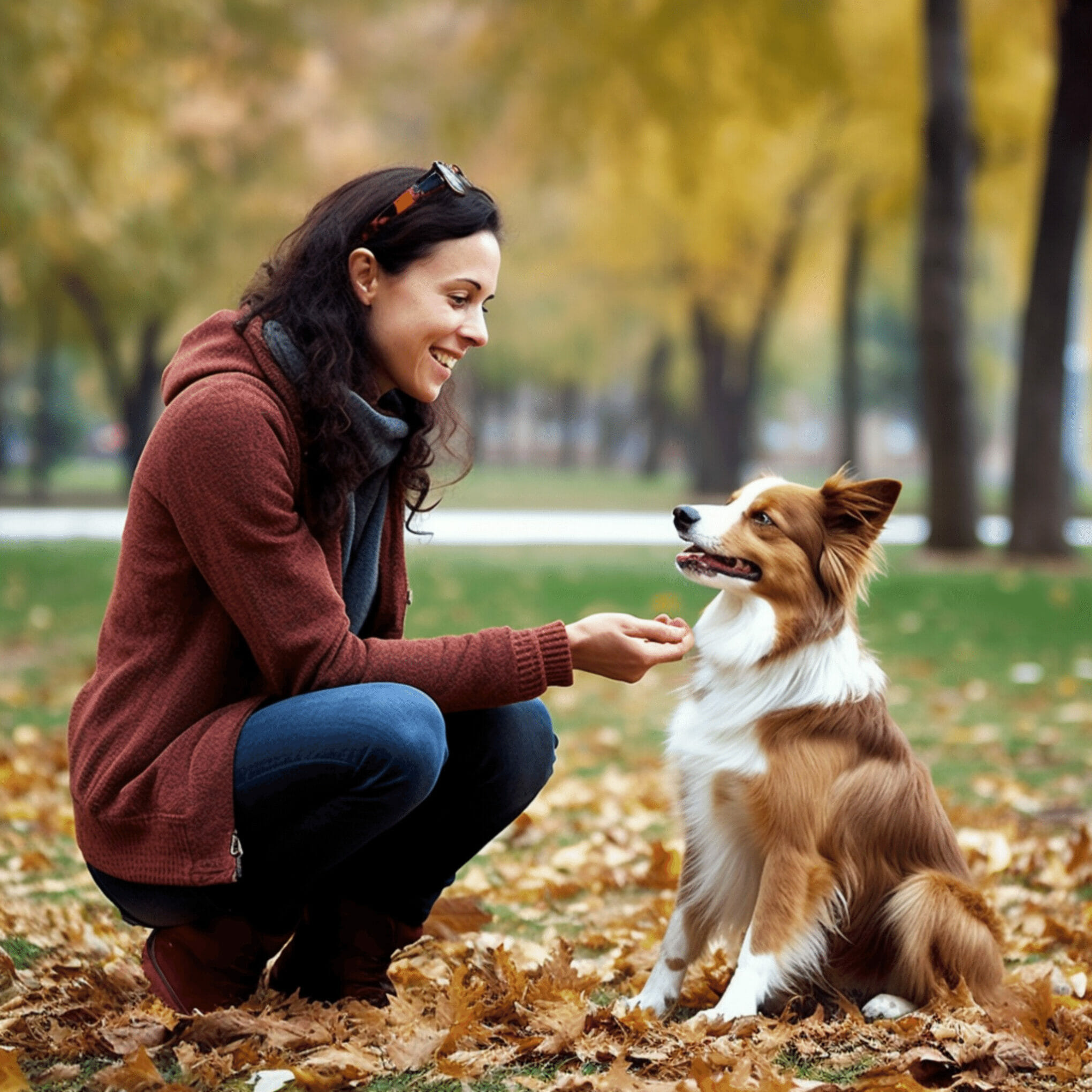 rewarding the dog with CBD treats