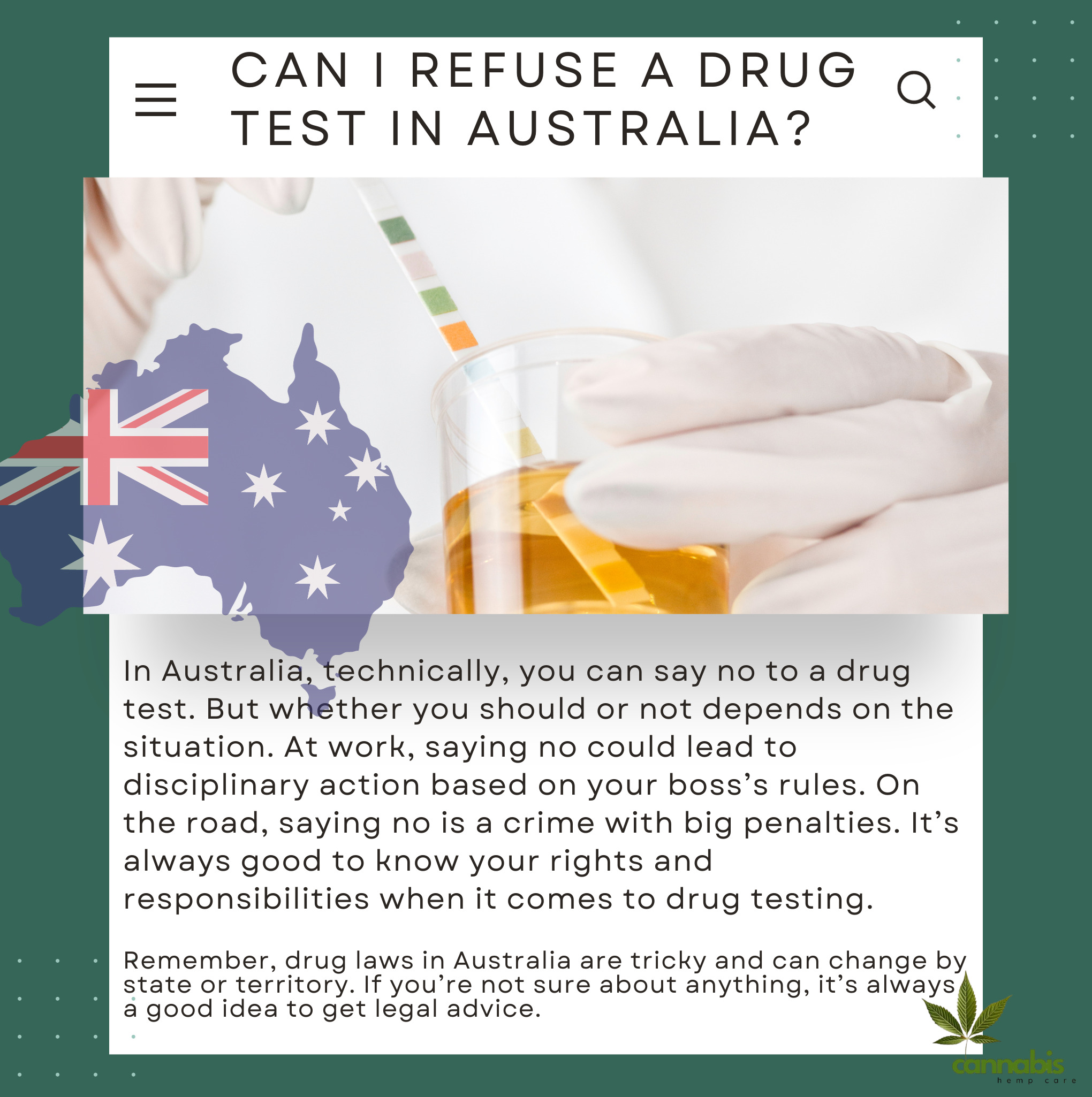 Can I Refuse A Drug Test In Australia?