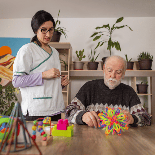 old man on his cognitive therapy session