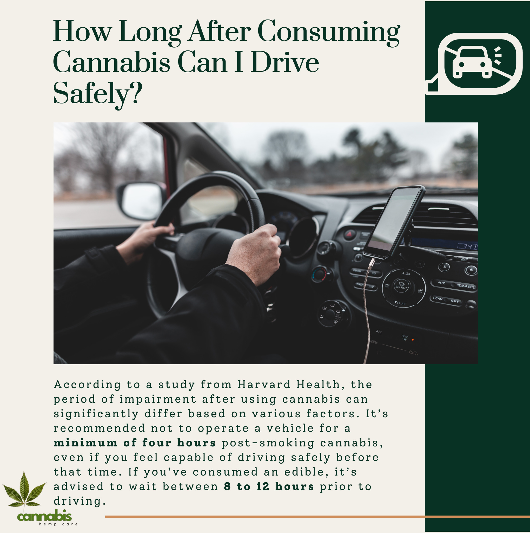 How Long After Consuming Cannabis Can I Drive Safely?
How Long After Consuming Cannabis Can I Drive Safely?